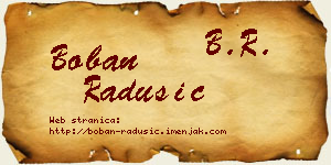 Boban Radušić vizit kartica